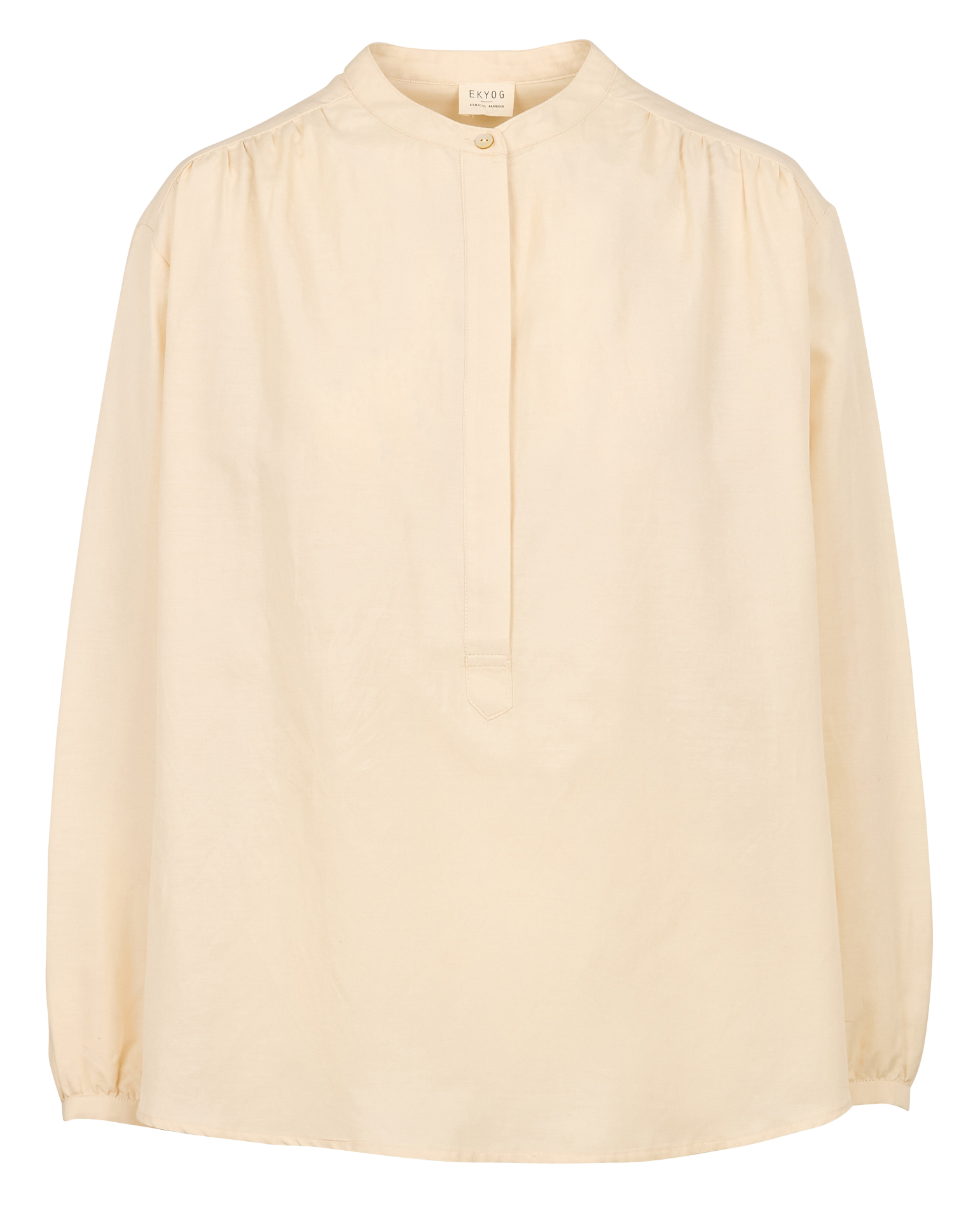 KASPAR - Blouse droite en coton et soie | Blanc