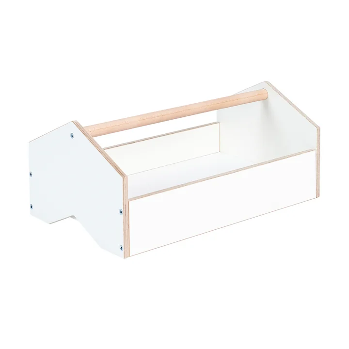 Tojo - kiste Aufbewahrungsbox, weiss / Buche