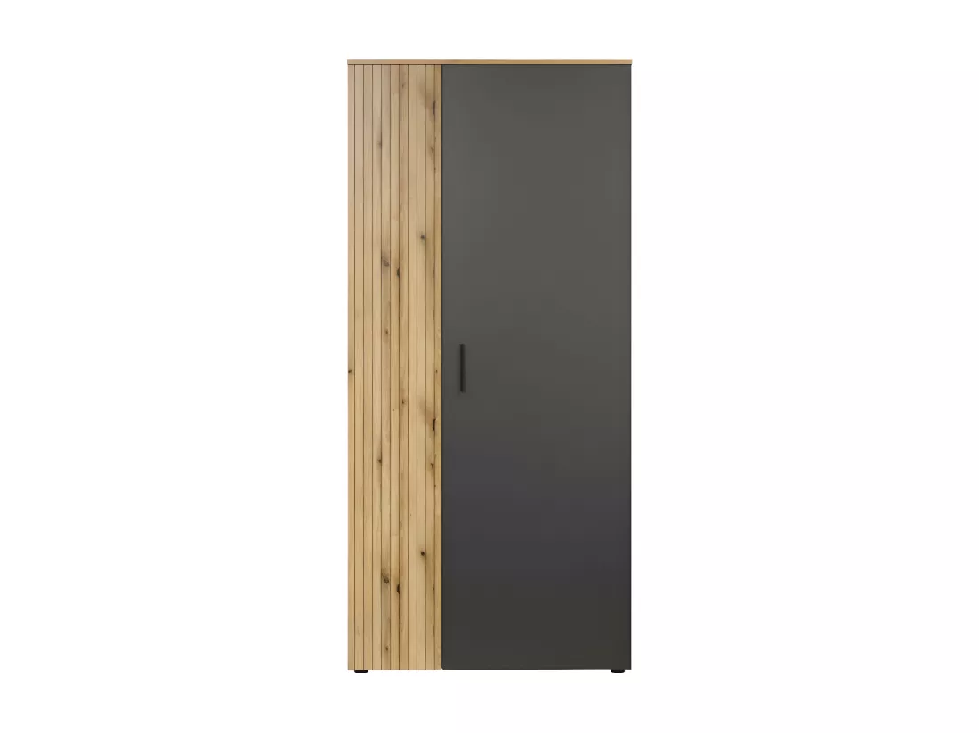 Esteban armoire de rangement gris, chêne décor.