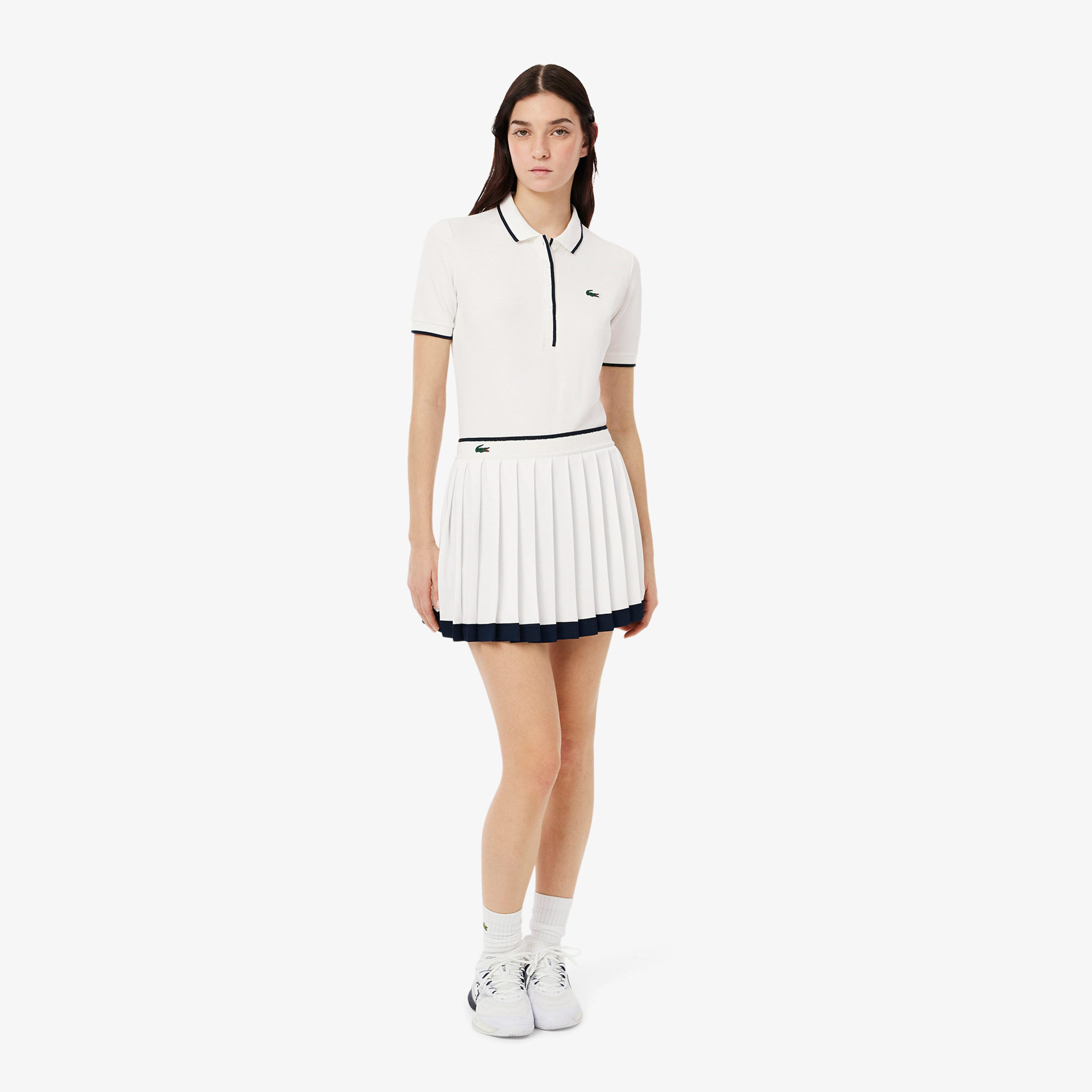 Lacoste Jupe Femmes - Crème , Bleu Foncé