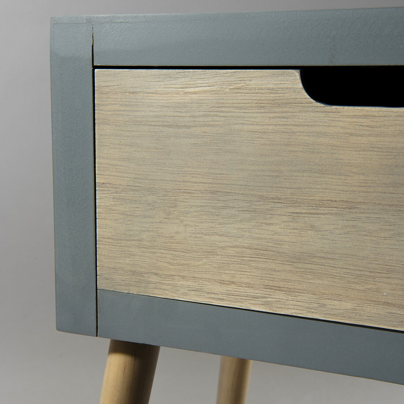 Macabane Table de chevet 1 tiroir Lorenzo gris - 40x30x57 cm
