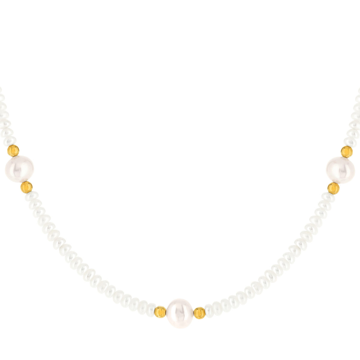 Collier or jaune 375 perles de culture de chine 42 cm