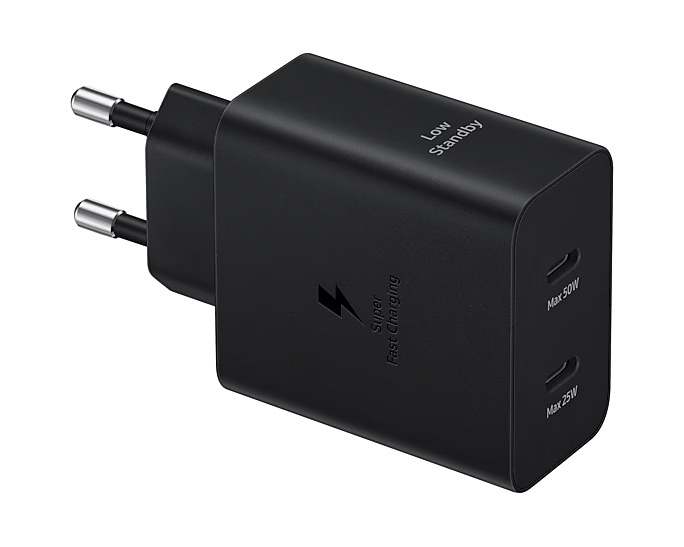 (50W) Duo USB C Schnellladegerät Netzteil mit USB C Ladekabel Datenkabel Power Delivery 3.1 (EP-T5020X) - Black (Schwarz)