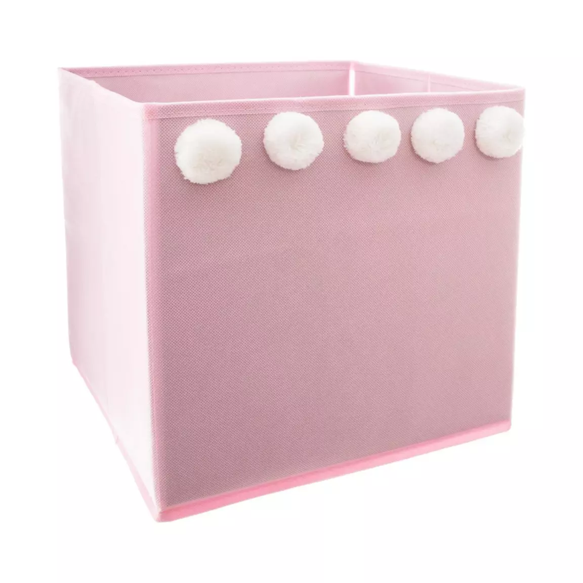 Panier de rangement enfant (29 x 29 cm) 5 Pompons Rose