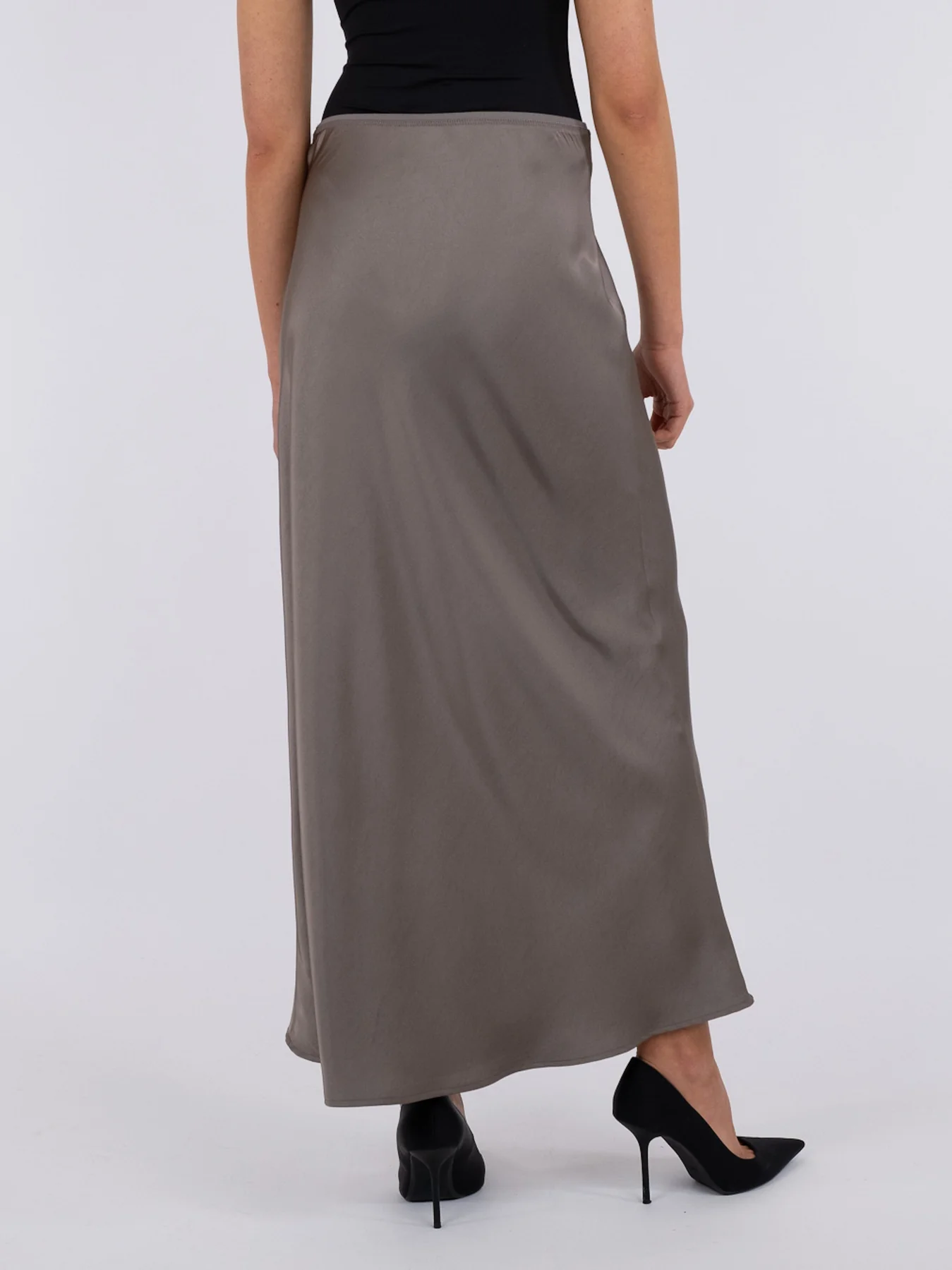 Neo Noir Vicky Heavy Sateen Skirt warm grey