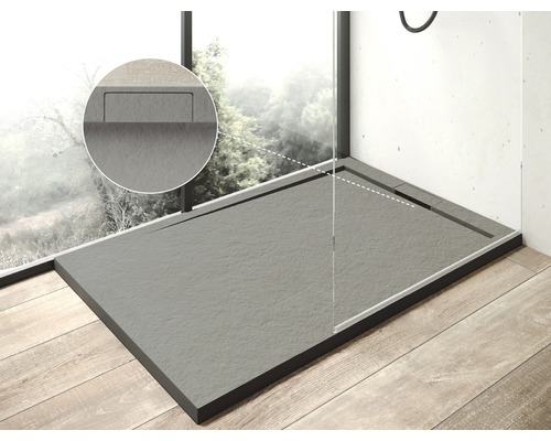 OTTOFOND Zona douchebak 80 x 100 x 2,7 cm cementgrijs structuur 878009
