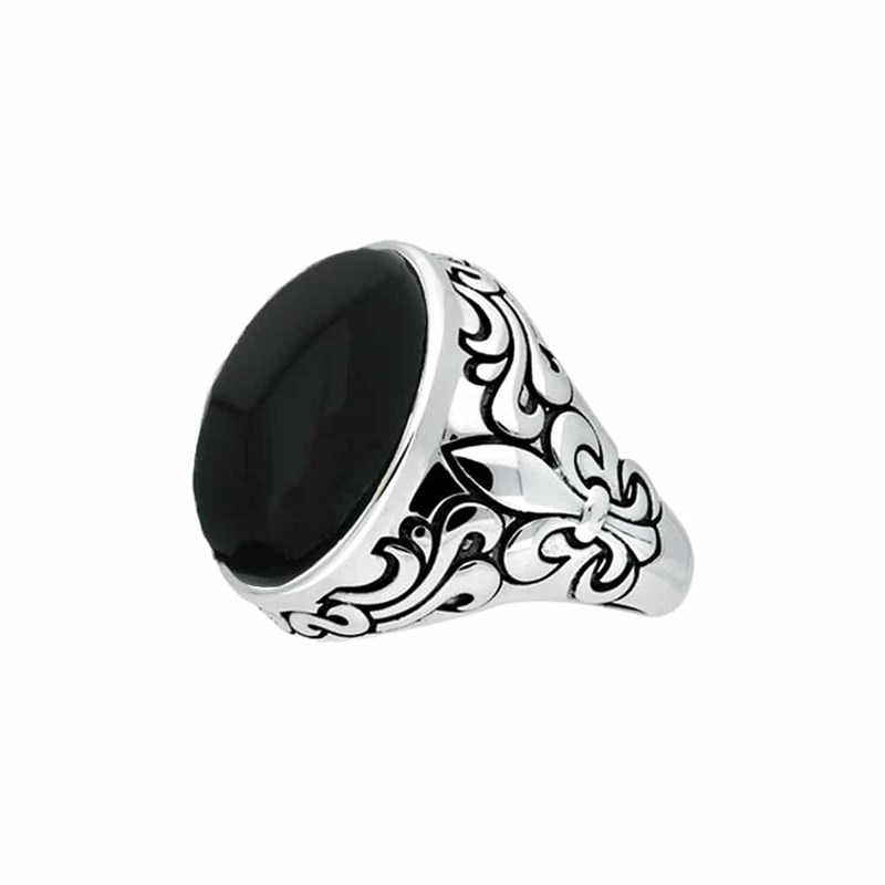 Bague Chevalière Homme Royale Onyx Argent