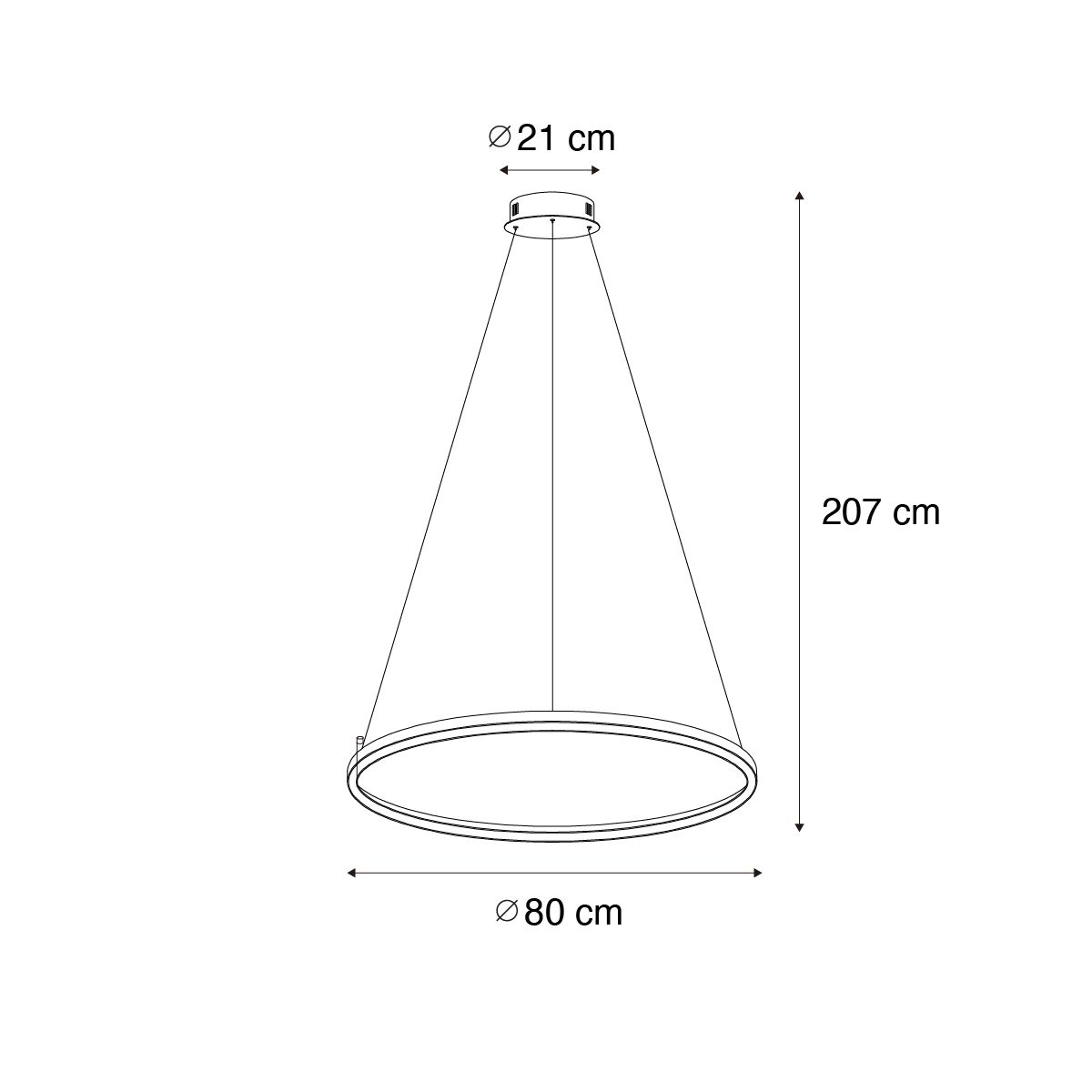 Hanglamp brons 80 cm incl. LED 3-staps dimbaar - Girello