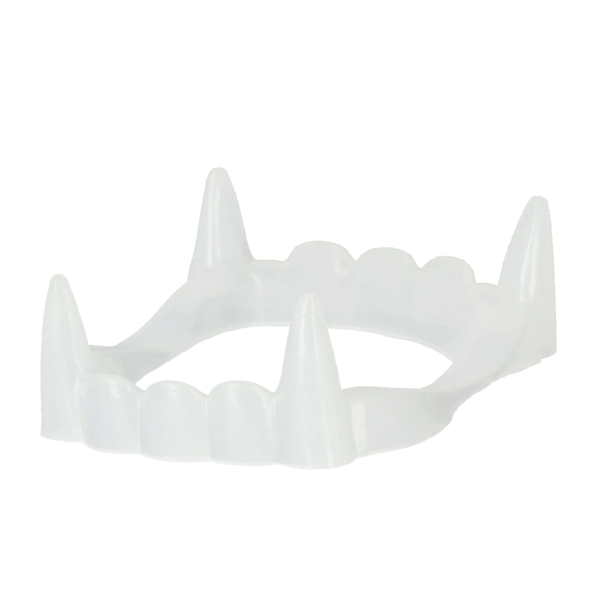 (60x45mm) Glow in the Dark Vampir Gebiss Fasnachts Kostüm Zubehör Motto Party Werwolf Accessoire Halloween Foto Requisite - Weiss