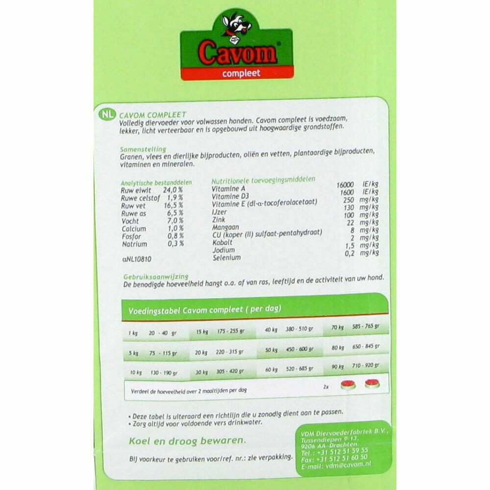 Cavom Compleet Hondenvoer Droog 5 kg