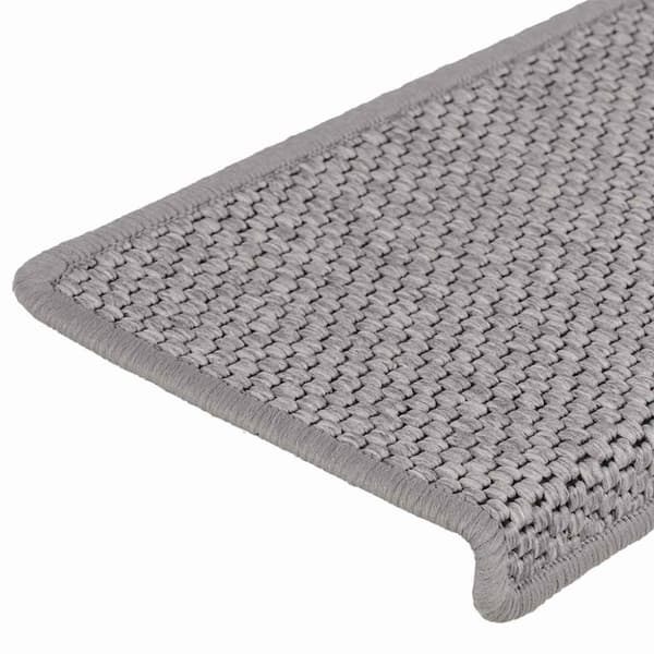 vidaXL Selvklebende trappematter sisal-utseende 15 stk 65x21x4 cm sølv