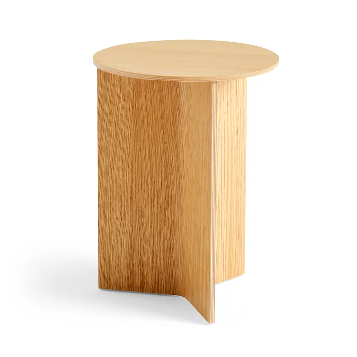 HAY - Slit Table Round High, Ø 35 x H 47 cm, Eiche natur