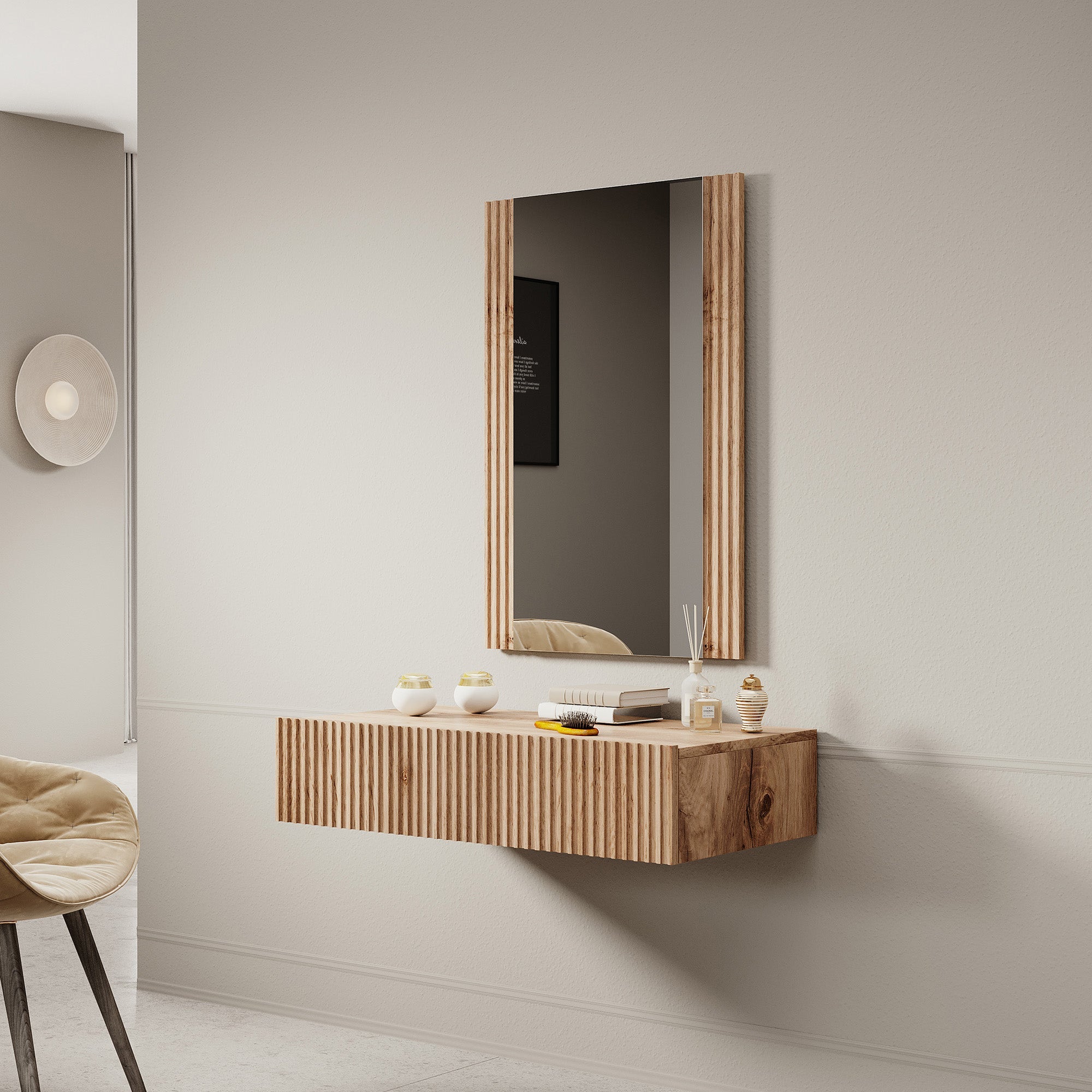 Meubella - Kaptafel Vintar - Eiken - 80 cm