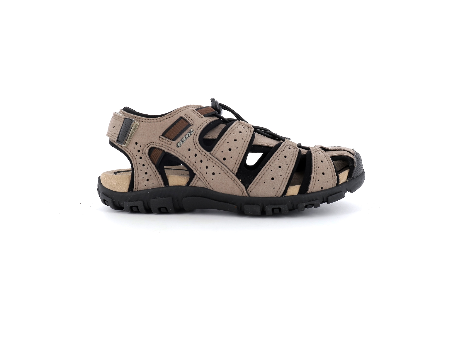 Geox-U SANDAL STRADA-U6224B Matières combinées Taupe
