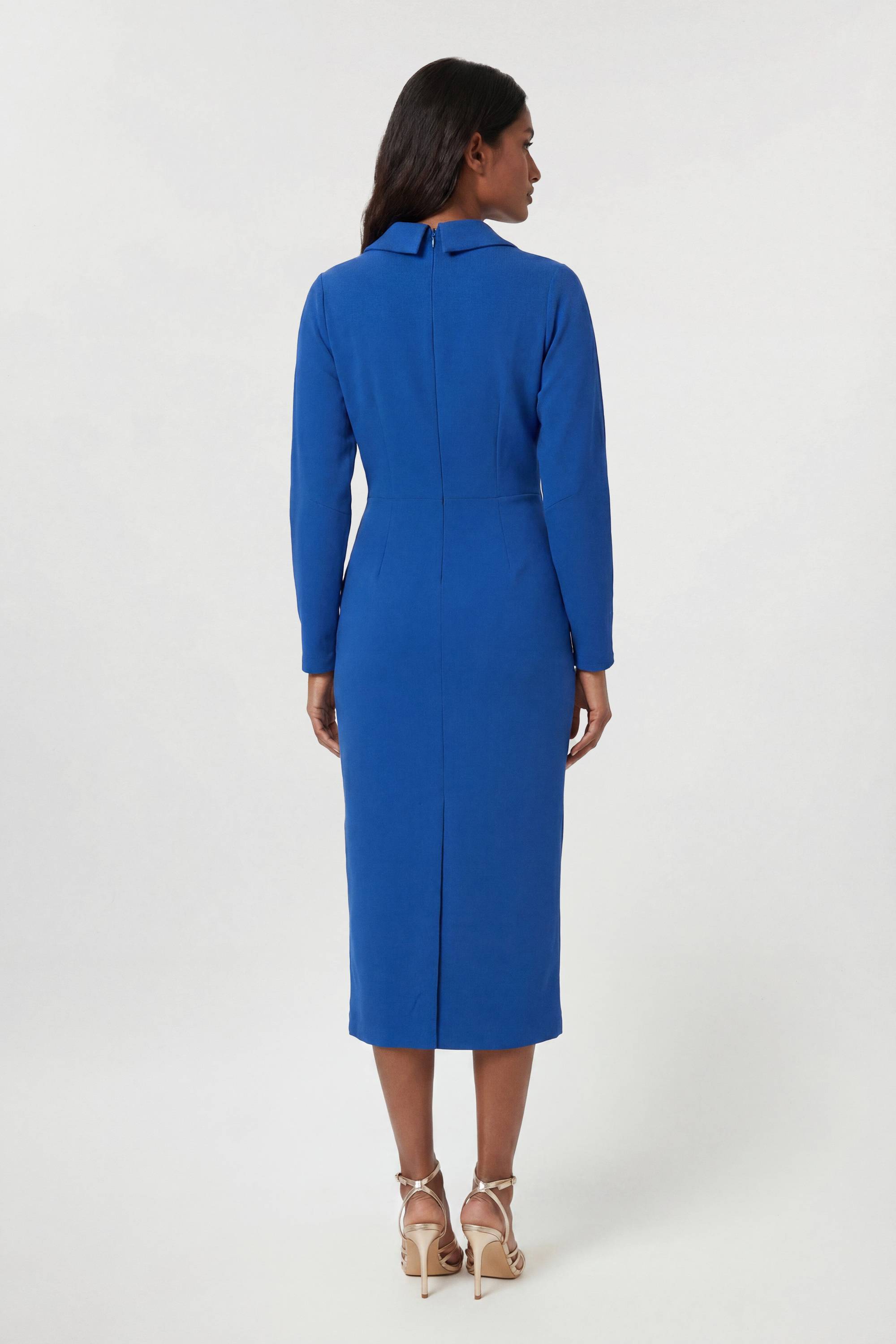 KarenMillen Robe Midi Ajustée À Col Chemise Et Manches Longues