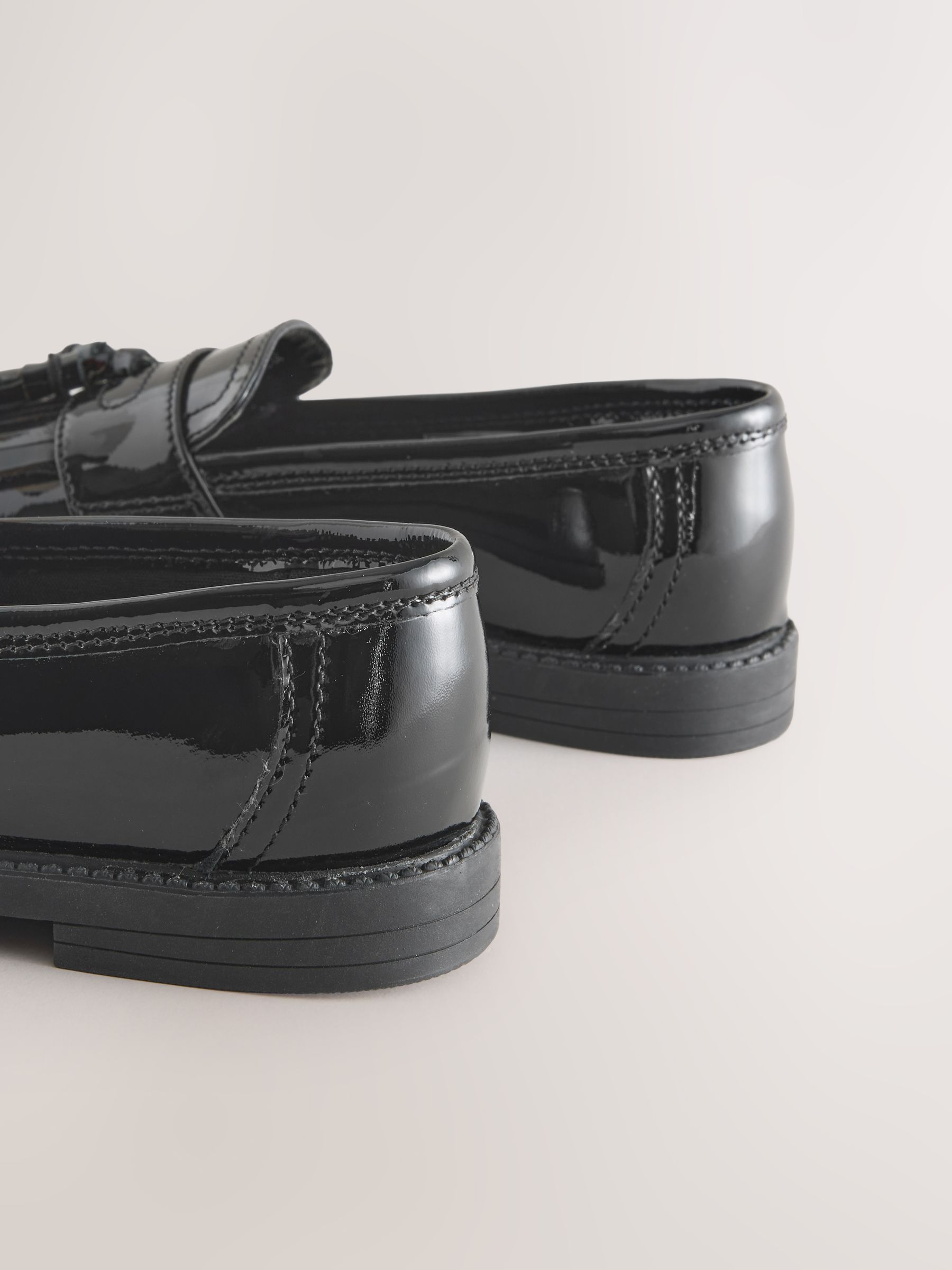 Zwart lak - Leren schoolschoenen met kwastjes