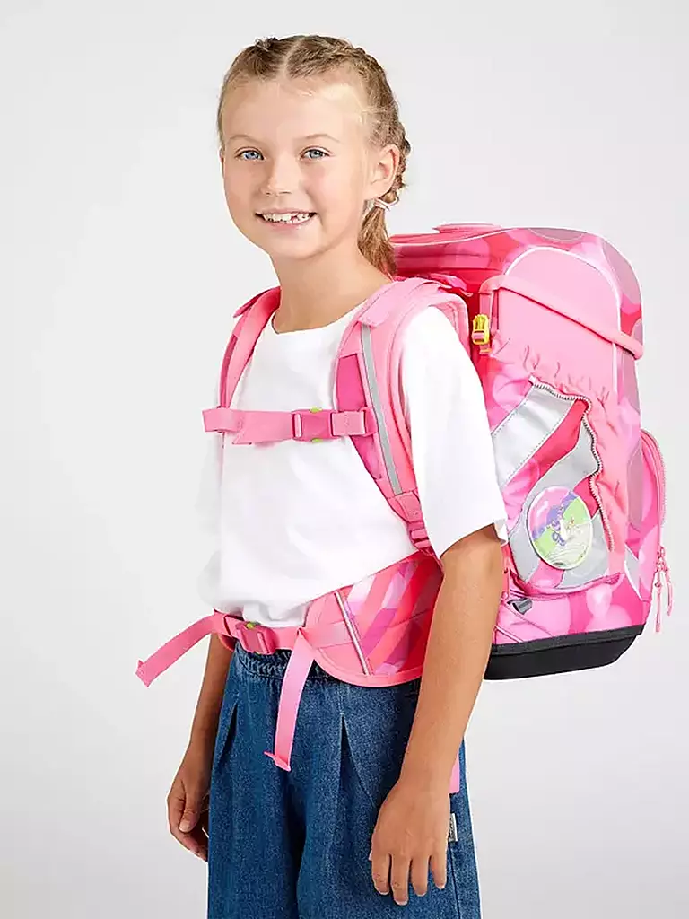 ERGOBAG Schulrucksack-Set 5tlg. Cubo Kunterbuntes Einhorn pink
