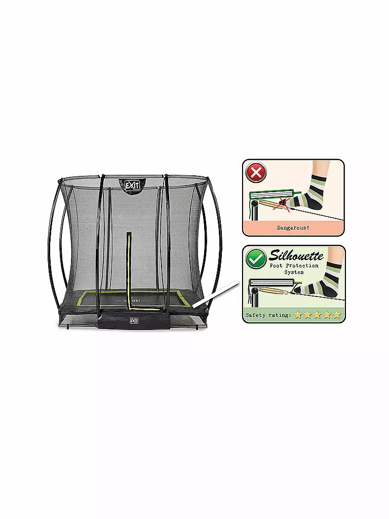 EXIT TOYS Silhouette Bodentrampolin 153x214cm mit Sicherheitsnetz keine Farbe