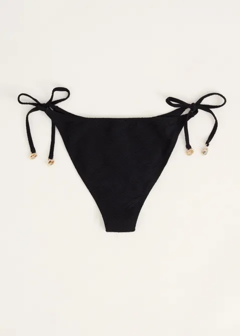 Bikini broek met schelpen zwart (ZWART)