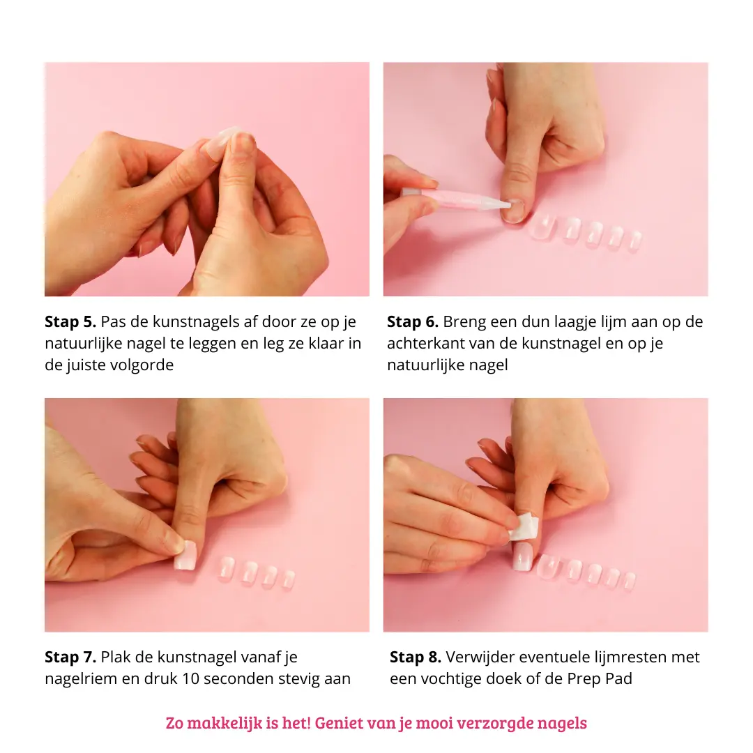 Press On French Nails Orange Waves