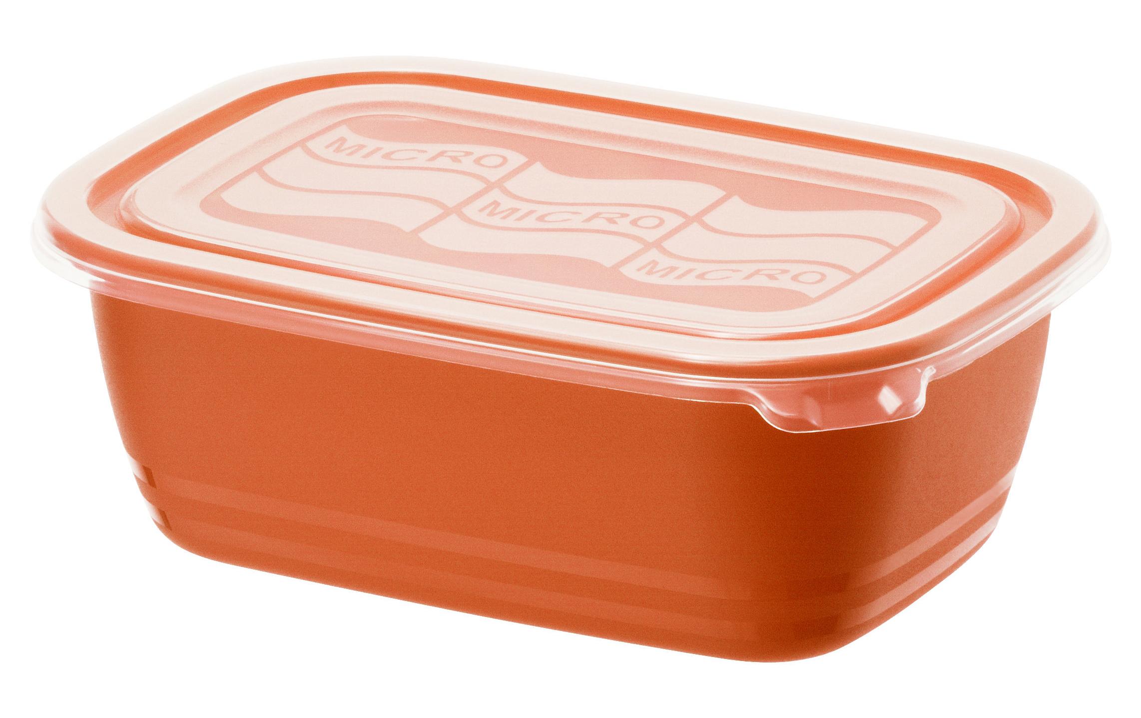 Mikrowellendose Eco 1 Liter, Papaya RotGarbehälter für die Mikrowelle 1 Liter