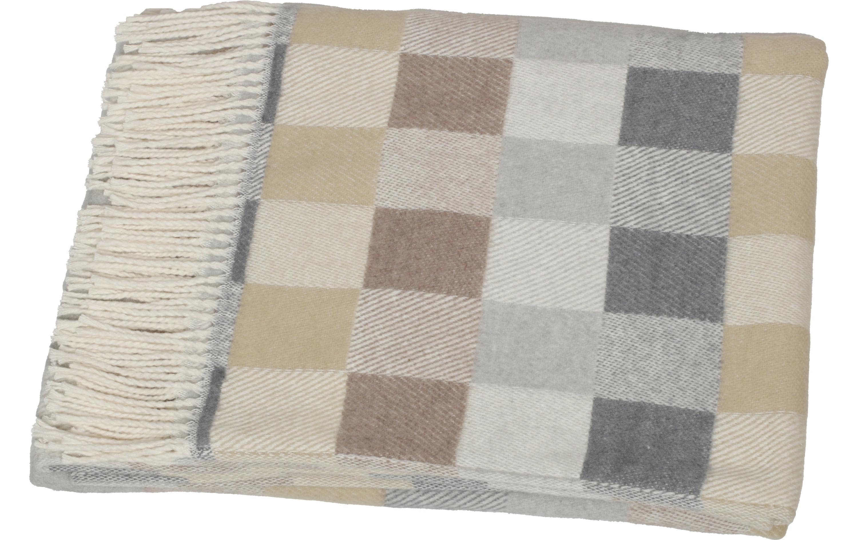 Decke Karo 150 x 200 cm, Beige/BlauTagesdecke