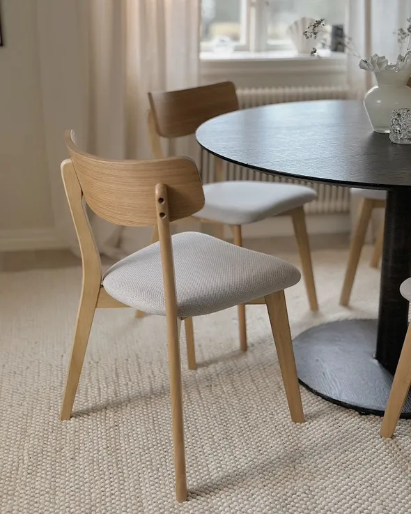 Set van 2 eetkamerstoelen HOPE Hout Lichtbruin/grijs