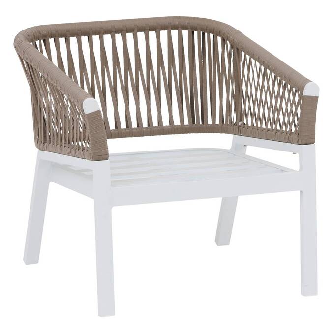 Fauteuil de salon de jardin ORIENGO Taupe & Blanc