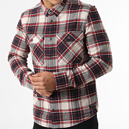 Surchemise A Carreaux Valentin Bordeaux Beige Bleu Marine