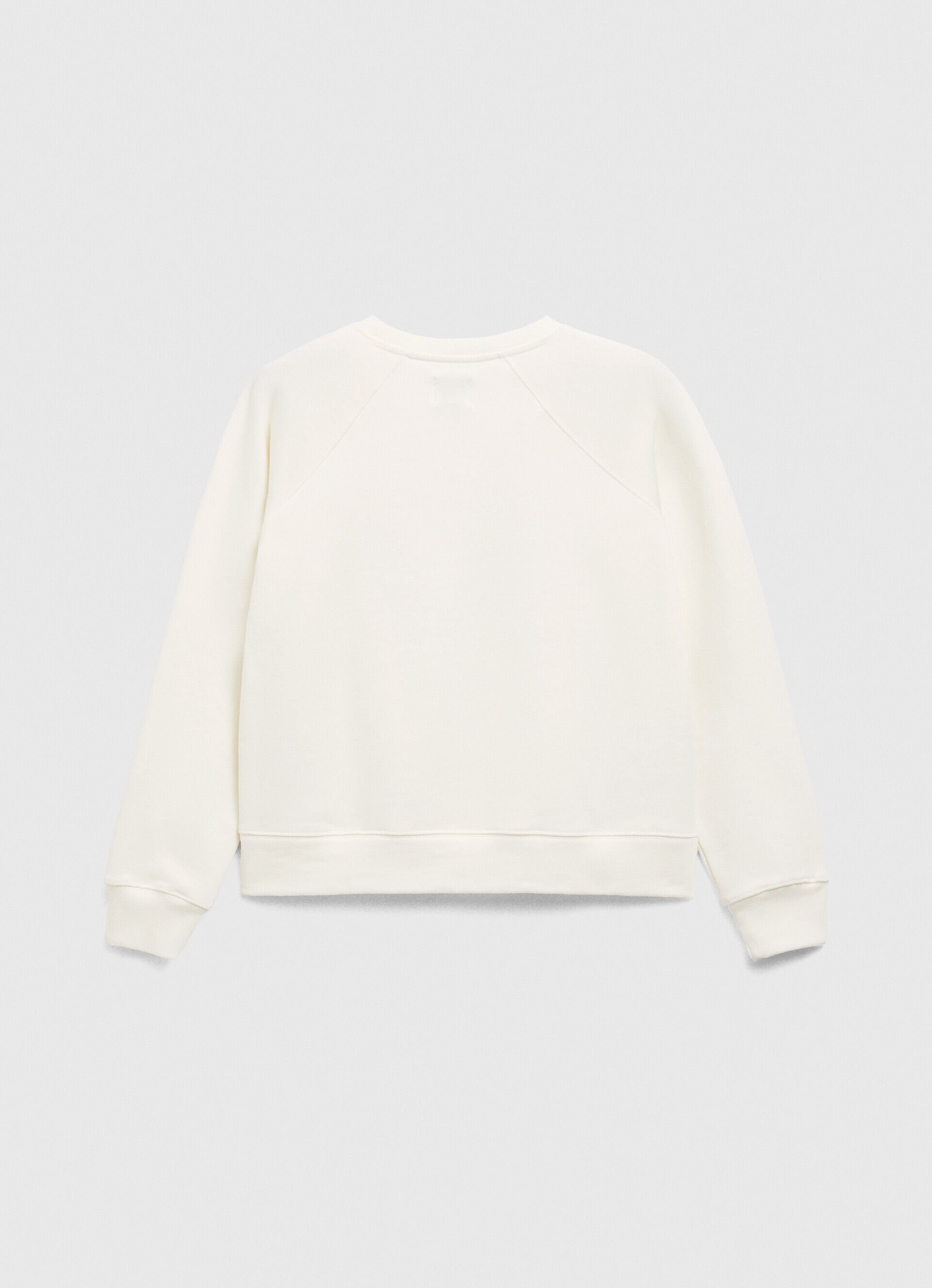 Blusa de moletom cropped de algodão - branco mousse