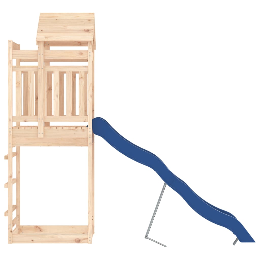 Aire de jeux d'extérieur balançoires toboggan portiques robuste jeux jardin 267 x 64 x 238 cm bois de pin massif