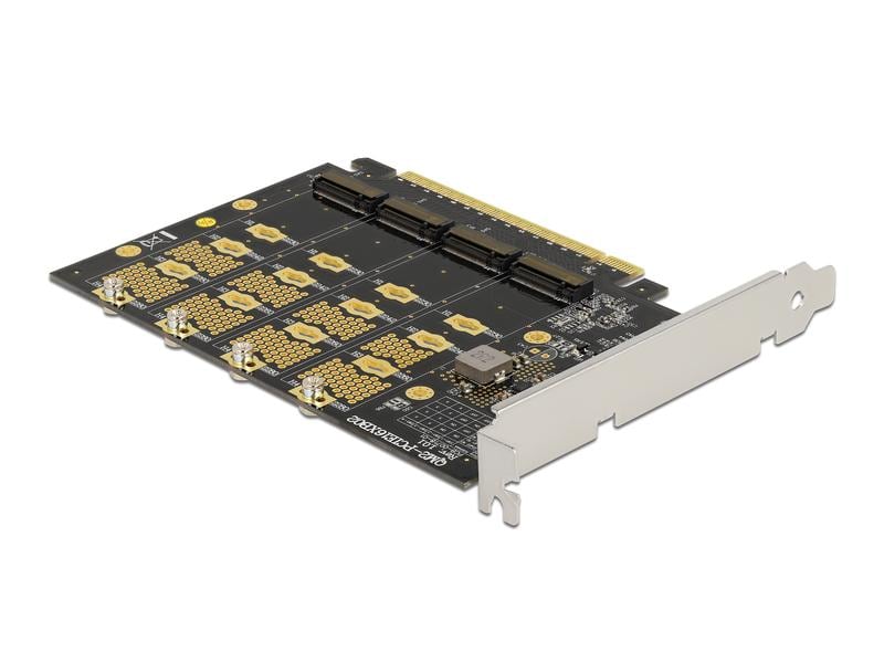 Delock Host Bus Adapter PCI-E-x16, 4x M.2 Key-M. NVME Bifur Delock PCI Express x16 Karte zu 4 x intern NVMe M.2 Key M – Benötigt Mainboard mit Bifurcation Unterstützung