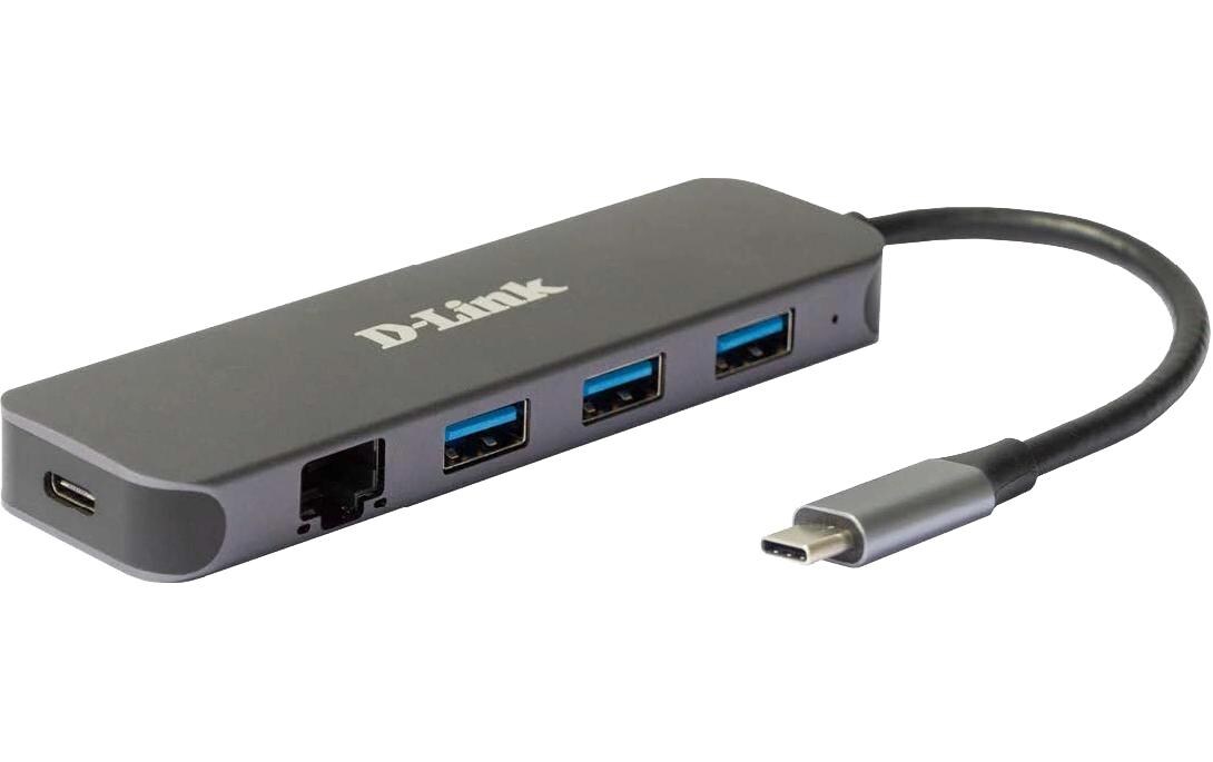 Dockingstation DUB-2334 USB-C Hub USB Typ-A/USB Typ-C5-In-1 USB-C Hub mit Gigabit-Ethernet/Stromversorgung