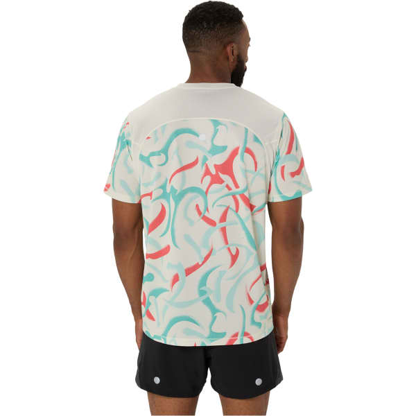 T-shirt running ASICS ROAD ALL OVER PRINT SS TOP BIRCH