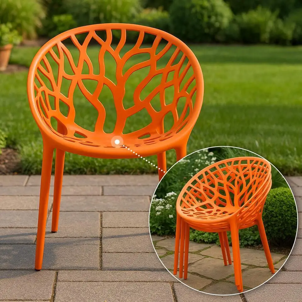 CLP Set van 2 Tuinstoel Hope Kunststof - oranje