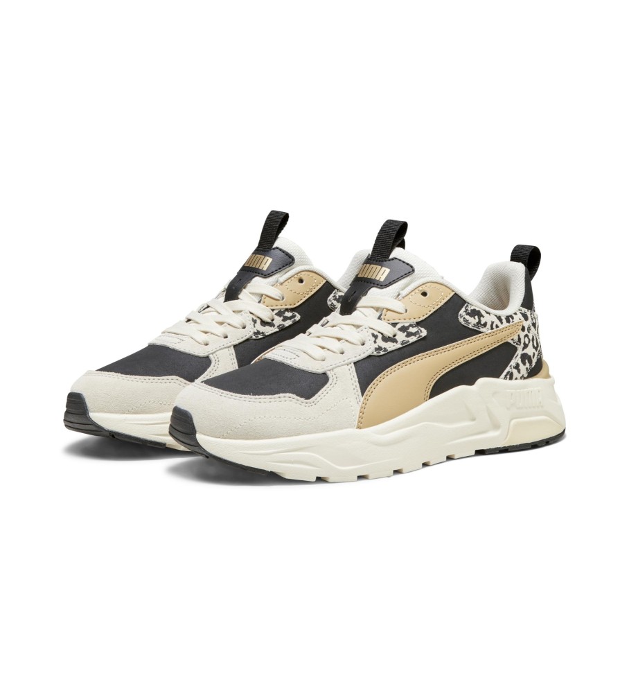 Tênis Puma Trinity Lite Animal, branco e preto.