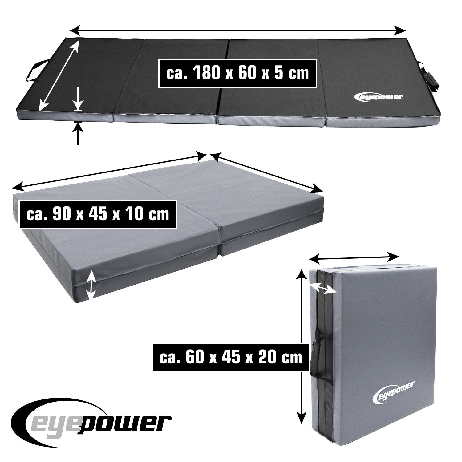 Weichbodenmatte 180*60*5cm grau/schwarz