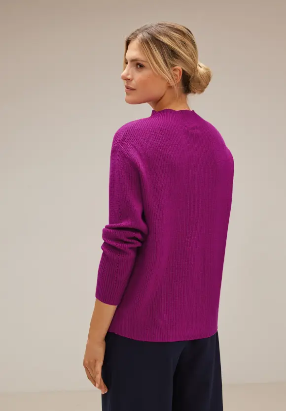 Pullover im Strickmix - magenta pink