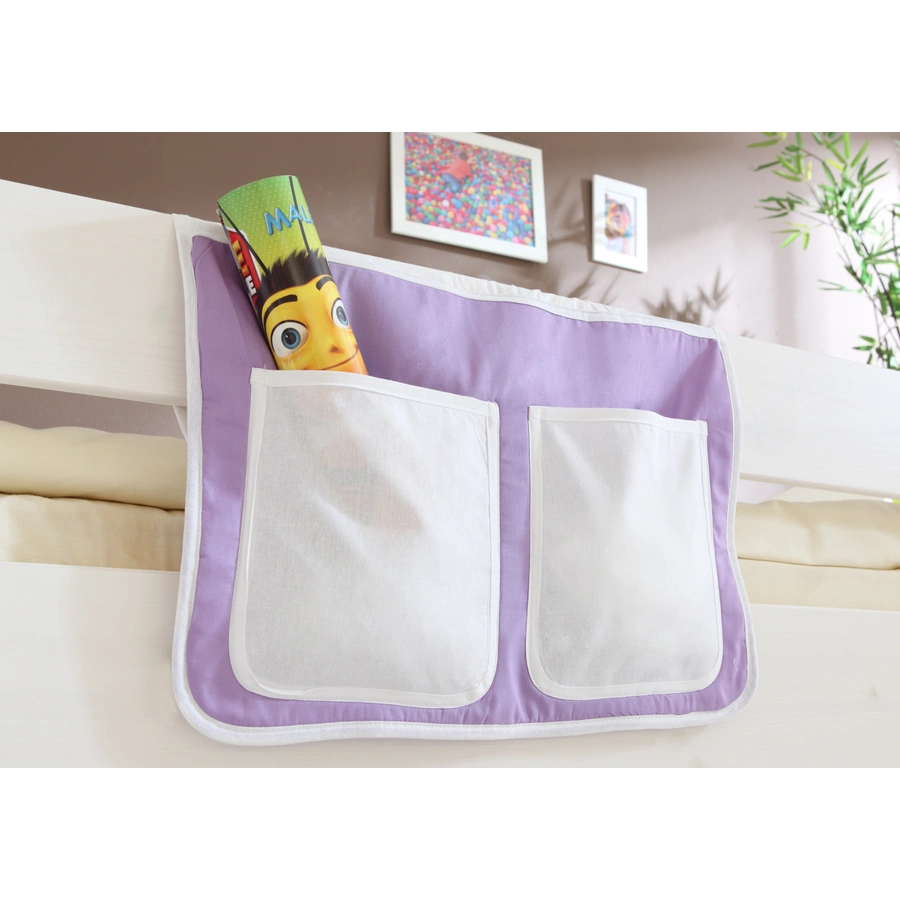 TICAA Kinder Bett-Tasche für Hochbett und Etagenbett Lila-Beige