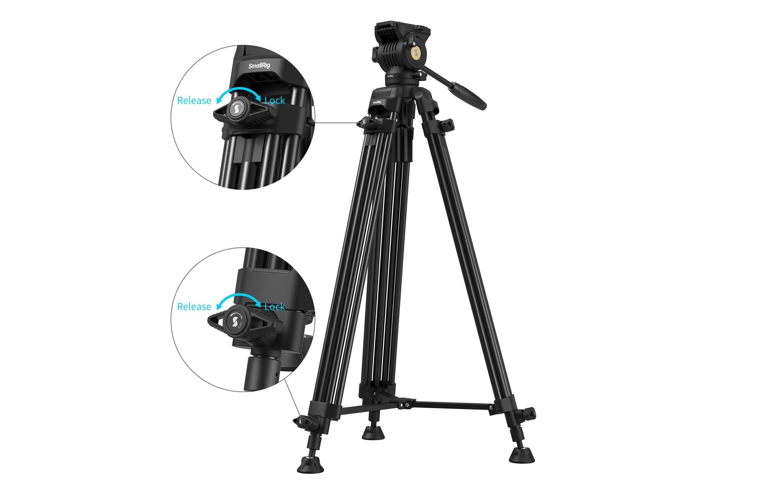 AD14 Heavy-Duty Aluminum Alloy Tripod<br>Entwickelt für die Videografie, kombiniert mit Tragbarkeit und robuster Leistung