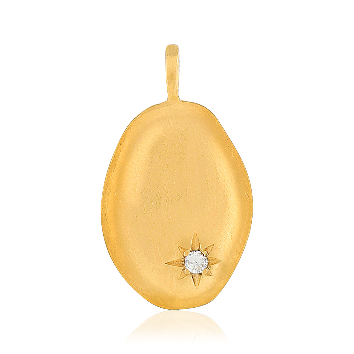 Pendentif plaqué or zirconia