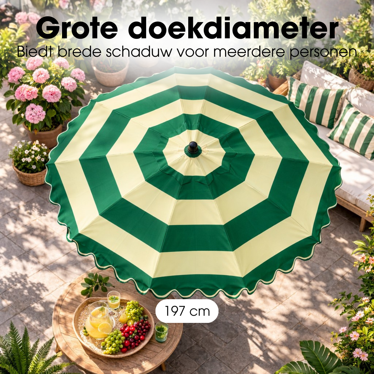 Mica Decorations Kantelbare Parasol 238 x Ã195 cm