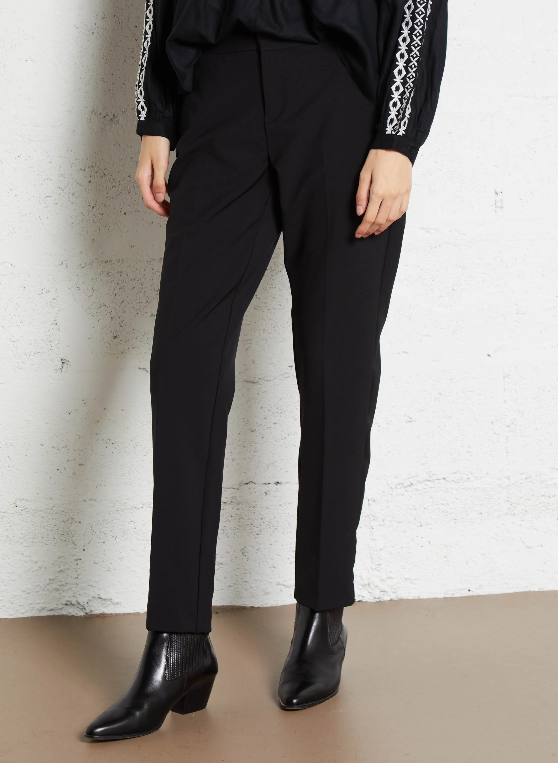 PAULIN - Pantalon droit de tailleur| Noir
