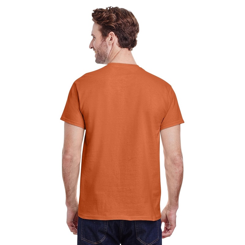 Camiseta básica de manga curta Gildan Heavy Cotton, 100% algodão grosso.