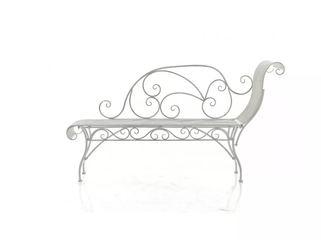 Banc de jardin - Métal & Métal - Blanc antique - Karma