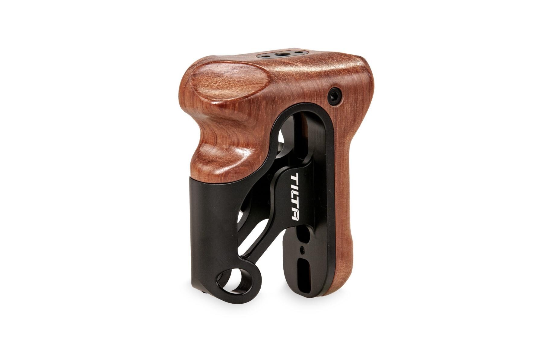 Left Side Wooden Handle Type II - SchwarzErgonomischer Griff zur Befestigung an der linken Seite der Tiltaing-Kamerakäfige für maximalen Komfort