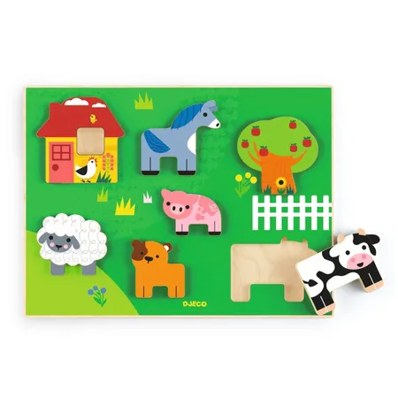 Djeco Holzpuzzle: Farm Story, 7 Teile