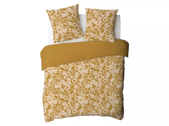 Parure de lit 2 personnes en coton 57 fils imprimé miel 240x220cm