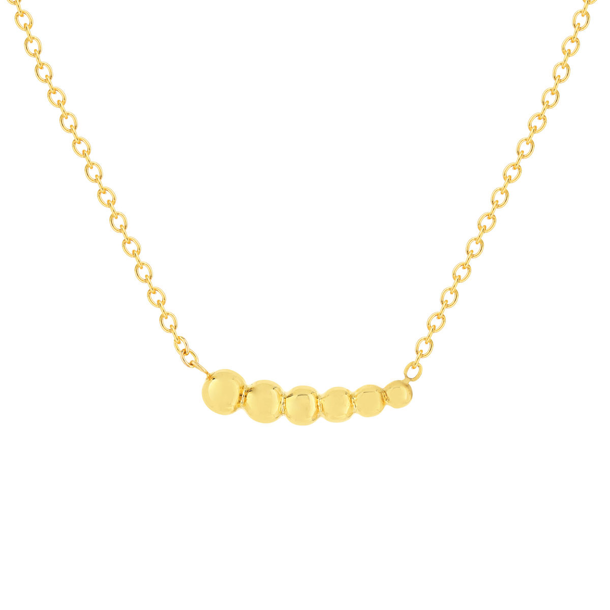 Collier or jaune 375 42 cm, motif boule