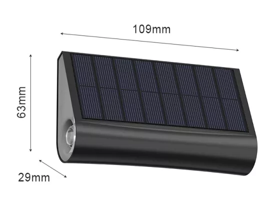 Applique murale solaire - 30 lumens - Noir - TRESTIA